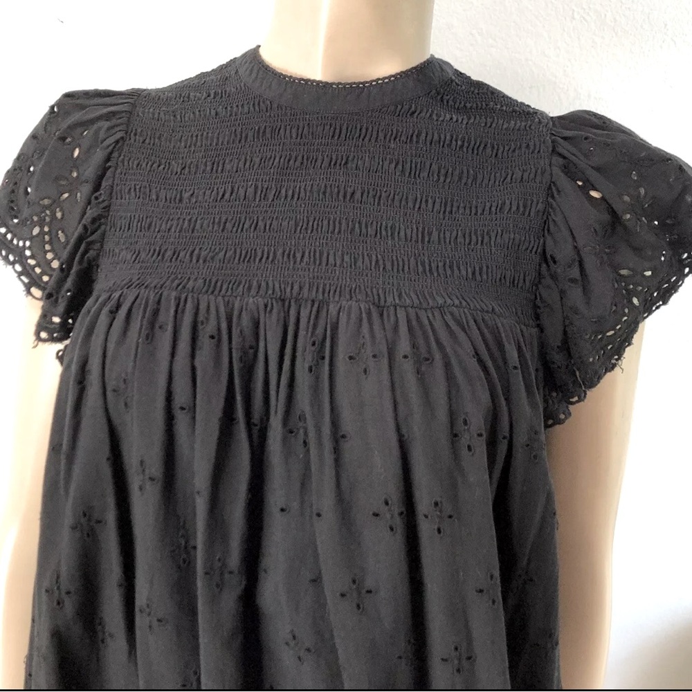 NWOT! Stelle Black Eyelet Mini Dress - Size:M - Picture 4 of 5